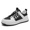 Men Breathable Stitching Non Slip Lace Up Casual Sneakers Sport Shoes - White