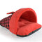 كلب قط Soft دافئ كيس النوم جرو النوم الكهف منزل الشتاء حصيرة السرير - أحمر