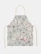 Butterfly Pattern Cleaning Colorful Aprons Home Cooking Kitchen Apron Cook Wear Cotton Linen Adult Bibs - #07