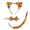 Animal Leopard Ear Set Hairband Bow Tie Tail Headband Party Halloween Wear - Yellow