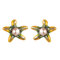 Cute Starfish Pearl Earrings Unique Yellow Purple Animal Piercing Stud Earrings Gift for Women - Yellow