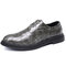 Men Alligator Veins Large Size Casual Business Formal Dress Shoes - Gray