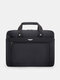 Men Oxfords Cloth Casual Large Capacity Briefcase Convertible Strap With Handle 16 Inch Laptop Bag - Black