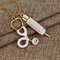 Mode créatif docteur seringue stéthoscope pendentif collier en alliage de Zinc bijoux cadeau de remise des diplômes - 01