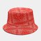 Women & Men Cashew Flower Pattern Two-Sided Bucket Hat Fisherman Hat - Red