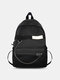 Men Nylon Waterproof Reflective Large Capacity Chains Backpack - Black
