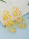 Acrylic Resin Vintage Ethnic Transparent Gradient Color Earrings - Yellow
