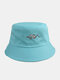 Unisex Cotton Snake Pattern Print Simple Versatile Sunscreen Bucket Hat - Blue