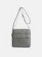 Women Nylon Brief Multi-Pockets Lightweight Crossbody Bag Casual Shoulder Bag - Gray