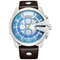 Big Dial Calendar Date Mens Relógios Negócios de luxo Couro Genuíno Relógios de ouro com pulseira para homens - #6