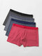 Mens Striped Modal Breathable Thin 4Pcs Mid Waist Home Boxers Briefs - Multicolor