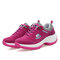 Mesh Suede Platform Lace Up Sport Casual Shoes - Rose