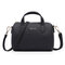 Women Solid PU Leather Boston Handbag Casual Crossbody Bag - Black