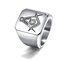 Fashion Finger Rings Titanium Steel Pattern Geometric Finger Rings Hand Accessories Jewelry for Men - Silver