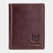 Men Anti theft Genuine Leather 15 Card Slots Short Wallet Purse - Coffee