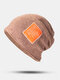 Unisex Woolen Sticker Solid Fashion All-match Sunshade Beanie Hat Knitted Hat - Khaki