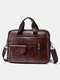 Vintage Business Versatile Pocket Zip Decor Multifunction Detachable Shoulder Bag Handbag - Dark Brown