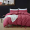 3pcs Bed Linen Solid Color Tape Bedding Set Butterfly Bowtie Duvet Cover Pillowcase Set Single Twin Queen King Size - Red
