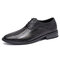 Men Stylish Hole Breathable Woven Style Formal Dress Shoes - Black