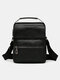 6.5 Inch ZIP Front Waterproof Crossbody Bag Scratch-resistant Anti-theft Shoulder Bag - Black