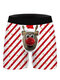 Cute Christmas Cat Dog Elk Printing Striped Seamless Patchwork U Pouch Boxer Briefs - Elk