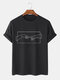 Plus Size Mens Figure Graphic 100% Cotton Fashion Short Sleeve T-Shirts - Black