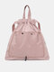 Women Nylon Fashion Multi-Carry Large Capacity Foldable Backpack - Pink