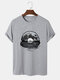 Mens Vinyl Records Graphic Crew Neck Short Sleeve T-Shirts - Gray