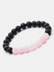 1/2 Pcs Vintage Classic Wooden Bead Frosted Natural Stone Combination Bracelet Personality Hand Braided Bracelet - #05