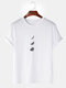 Mens 100% Cotton Moon Eclipse Printed Short Sleeve Graphic T-Shirt - White