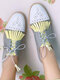 Women Tassel Decor Slip Resistant Casual Ladies Creepers Brogue Shoes - Gray