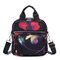 Women Nylon Floral Print Multi-function Crossbody Bag Travel Backpack Casual Shoulder Bag - #01