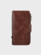 Women PU Leather Multifunction Money Clip Coin Purse Card Case Phone Bag - Brown