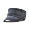 Mens Vintage Solid Color Brim Flat Cap Breathable Washed Cotton Sun Hat Outdoor Sports Cap - Black