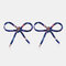 Trendy Geometric Acrylic Bow Stud Earrings Cute Hollow Bow Earrings  - Blue