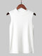 Casual Solid Color Knitting Sleeveless Sweater - White