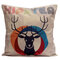 Christmas Elk  Cotton Linen Pillow Case Cushion Cover Home Sofa Decoration - #1