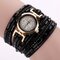 Fashion Quartz Wristwatch Multilayer Rhinestone Bracelet Strap Causal Watch for Women - Black