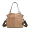 Women Casual Canvas Plaid Multi-Carry Handbag Shoulder Bag Crossbody Bag - Khaki