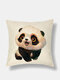 1 PC Linen Panda Winter Olympics Beijing 2022 Decoration In Bedroom Living Room Sofa Cushion Cover Throw Pillow Cover Pillowcase - #09