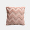 Simple Plush Embroidery Solid Color Sofa Pillow Bedroom Cushion Living Room Waist Pillowcase - Pink