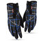 Mens Women Warm Ourdoor Windproof Fleece Cycling Ski Gloves Full Finger Touch Screen Gloves - Blue