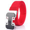 Toothless Automatic Buckle Belt Men Nylon Belt Men's Casual Belt - Red