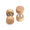 Fashion Mens Earrings Titanium Steel Geometric Handmade Round Wood Earrings for Women - Brown