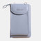 Women Card Slots 6.3 Inch Phone Bag Solid Crossbody Bag - Blue