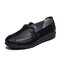 Women Solid Color Slip On Lazy Flat Shoes - Black