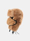 Men Faux Rabbit Fur Dacron Solid Mouth Mask Ear Protection Windproof Thicken Cold-proof Trapper Hat - Camel