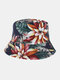 Unisex Cotton Double-sided Wearable Colorful Natural Floral Pattern Printing Bucket Hat - #01