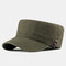 Mens Washed Cotton Flat Hats Outdoor Sunscreen Military Army Peaked Dad Cap - Army Green
