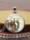 Easter Vintage Round Glass Printed Necklace Cute Bunny Pendant Necklace Jewelry Gift - #03